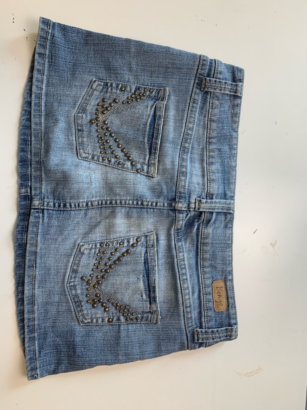 BONGO Vintage Light Blue Denim Bronze Metal Detail - Picture 3 of 9